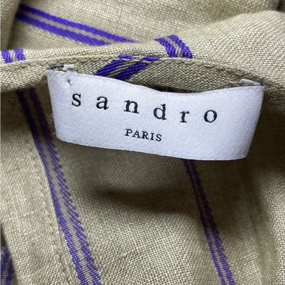 Linen Sandro Taila Stripe dress - Picture 7 of 11
